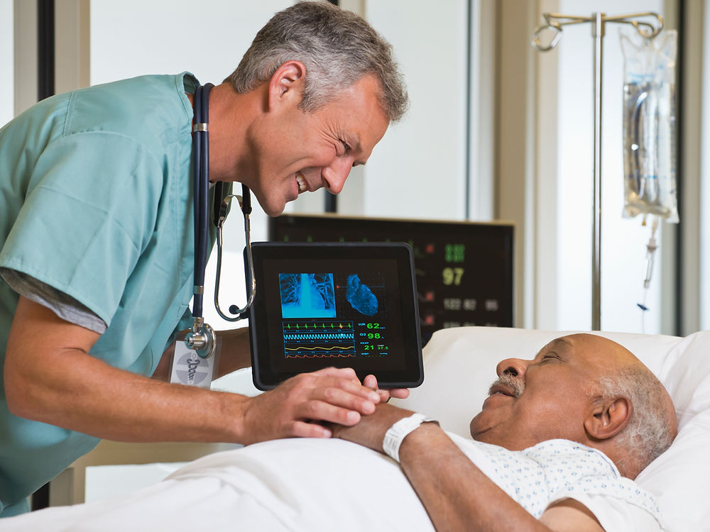 Supportive doctor with a patient